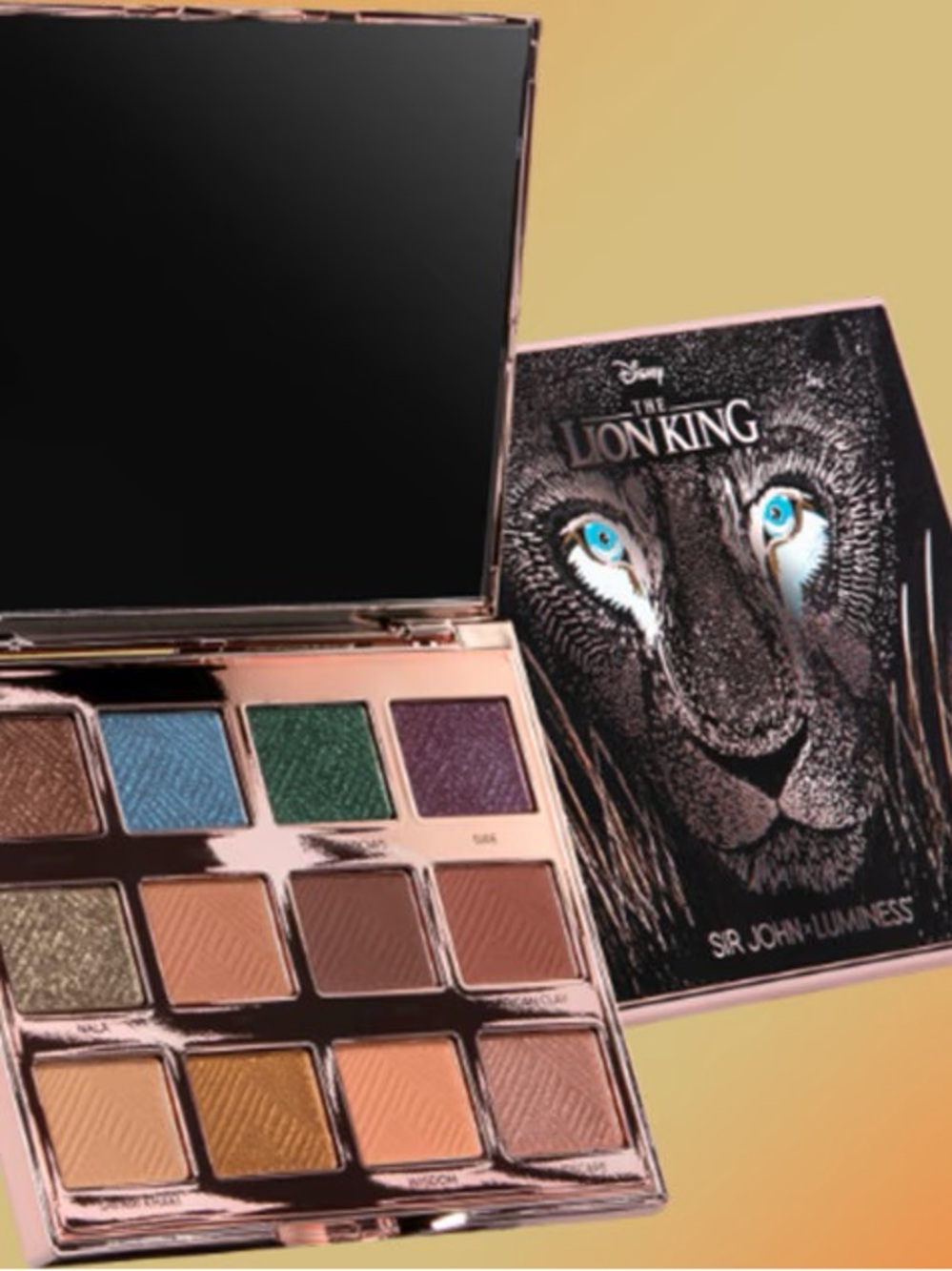 Sir John x Disney The Lion King Eyeshadow Palette and highlight